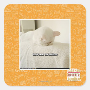 Sie werden mich hier nie finden quadratischer aufkleber