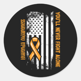 Sie werden niemals allein die Leukämie des Blutkre Runder Aufkleber