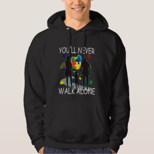 Sie werden niemals allein laufen, um den Autismus  Hoodie