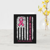 Sie werden niemals allein mit der Flagge gegen ros Karte (Gelbe Blume)