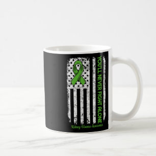 Sie werden niemals allein mit einer grünen Nierene Kaffeetasse