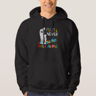 Sie werden niemals allein Vater und Tochter Autis Hoodie