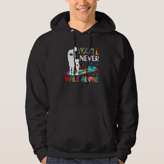 Sie werden niemals allein Vater und Tochter Autis  Hoodie (Vorderseite)