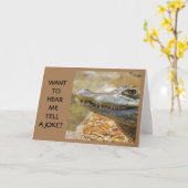 SIE WERDEN NIEMALS ALTE SAYS FUNNY GATOR WACHSEN KARTE (Gelbe Blume)