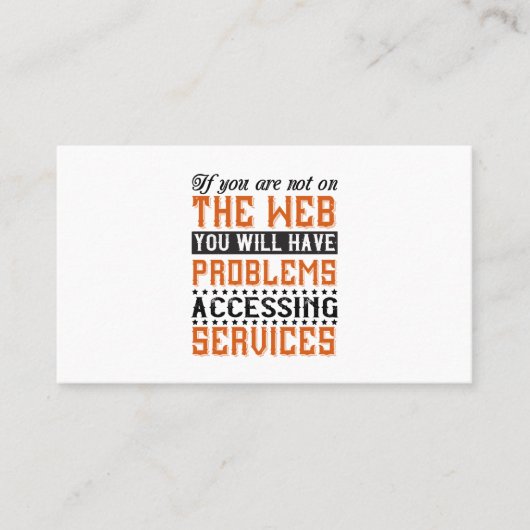Sie werden Probleme beim Zugriff auf Dienste haben Visitenkarte (Vorderseite)