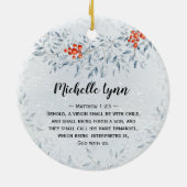 Sie werden seinen Namen Immanuel nennen, Weihnacht Keramik Ornament (Hinten)