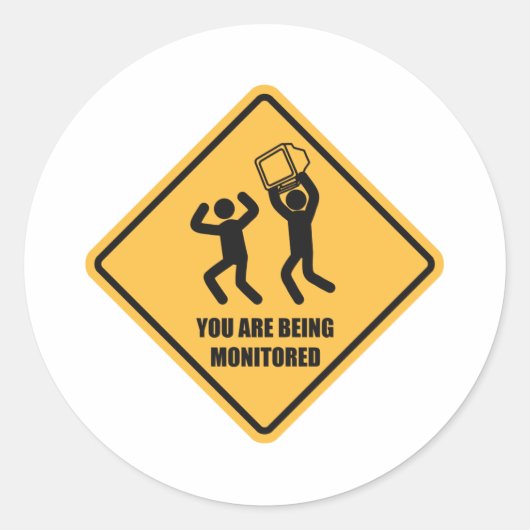 Sie werden überwacht runder aufkleber (Vorderseite)