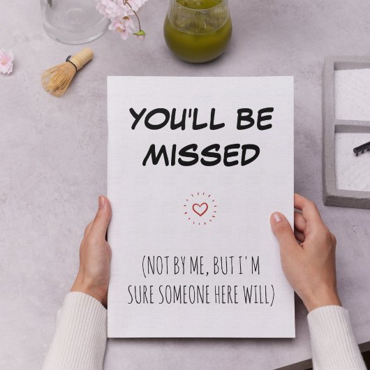 Sie werden vermisst: Personalisierter Mitarbeiter Dankeskarte