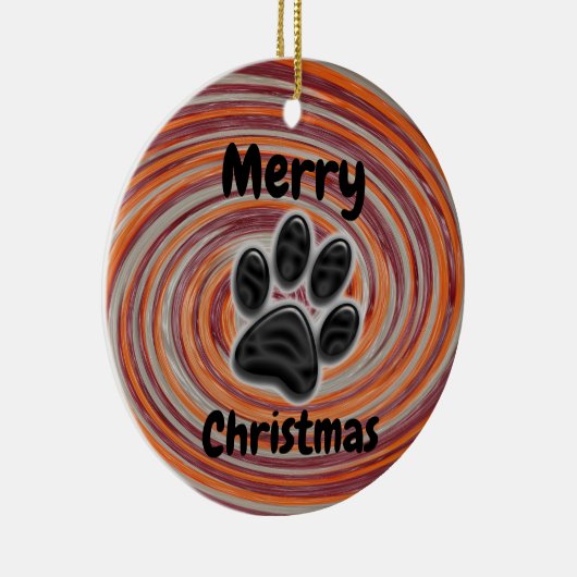 Sie werden von Groovy Paw Print Dog Walker geschät Keramik Ornament (Rechts)