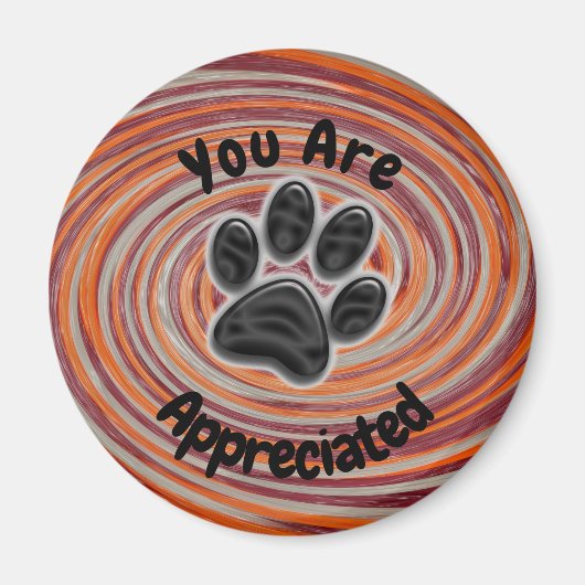 Sie werden von Groovy Paw Print Dog Walker geschät Magnet (Vorne)