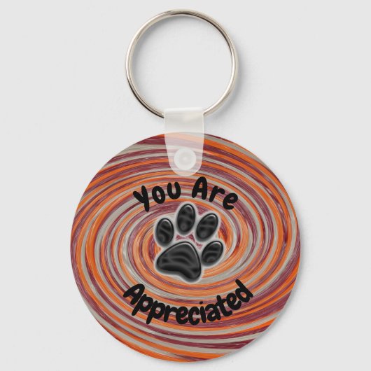 Sie werden von Groovy Paw Print Dog Walker geschät Schlüsselanhänger (Vorderseite)