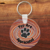 Sie werden von Groovy Paw Print Dog Walker geschät Schlüsselanhänger (Vorderseite)