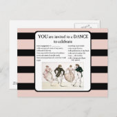 Sie werden zu einem Tanz zum Feiern eingeladen Einladungspostkarte (Vorne/Hinten)