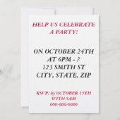 SIE WERDEN ZU EINER Hangover-Party Einladung EINGE (Rückseite)