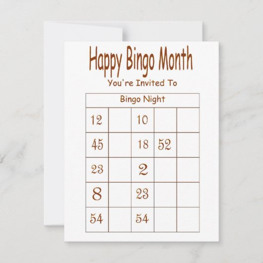 Sie werden zur Bingo-Nachteinladung eingeladen Einladung (Vorderseite)