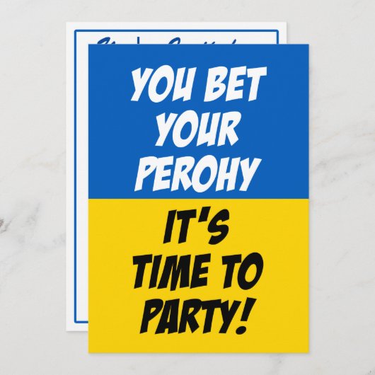 Sie wetten Ihr perohy Party Ukrainian Family Wiede Einladung (Vorne/Hinten)