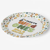 Sie Wild One Safari Zoo Animal Birthday Party Pappteller (Schrägansicht)