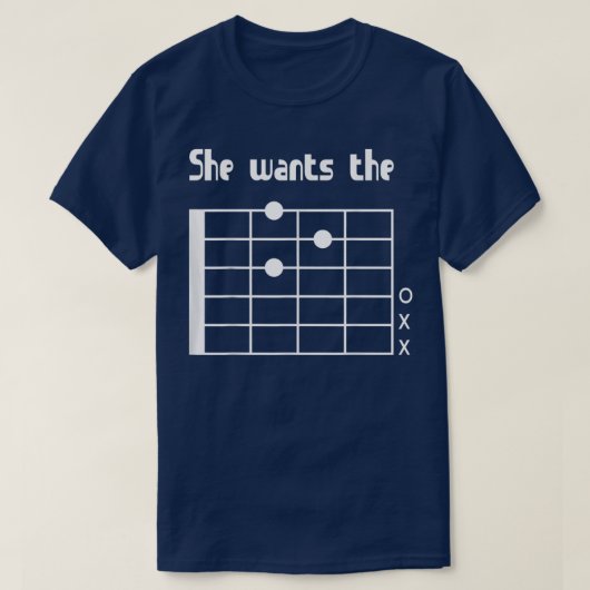 Sie Will den D Chord - Funny Music Guitar Player T-Shirt (Design vorne)