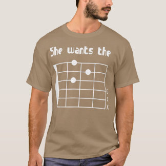 Sie Will den D ChordFunny Music Guitar Player 285 T-Shirt