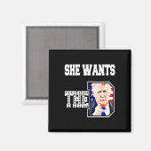 Sie Will den D Donald Trump 2024 Magnet (Vorderseite/Rückseite)