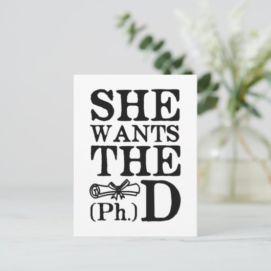 Sie Will den Doktortitel Postkarte (Stehend Vorderseite)