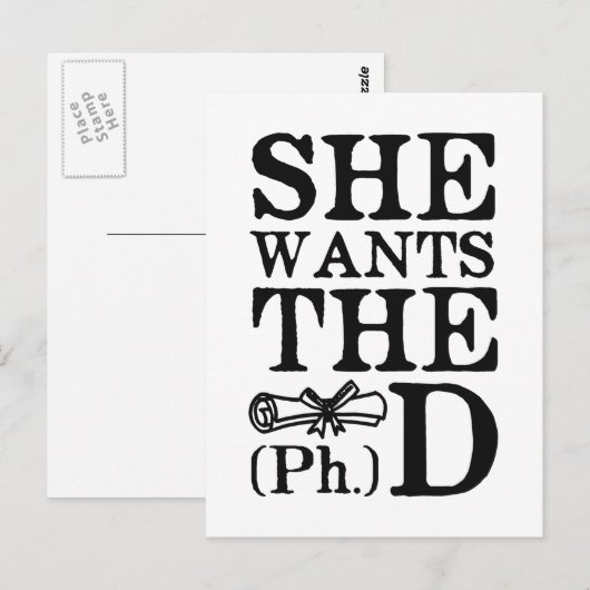 Sie Will den Doktortitel Postkarte (Vorne/Hinten)