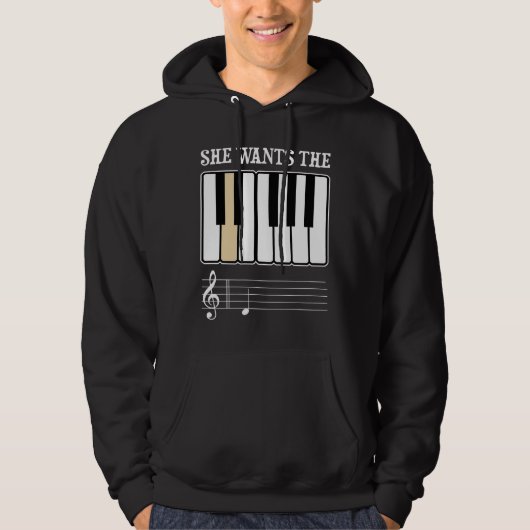 Sie will die d-Klavier-Musik Hoodie (Vorderseite)
