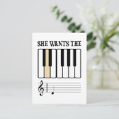 Sie Will die D-Piano-Musik Postkarte (Stehend Vorderseite)