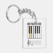 Sie Will die D-Piano-Musik Schlüsselanhänger (Vorderseite links)