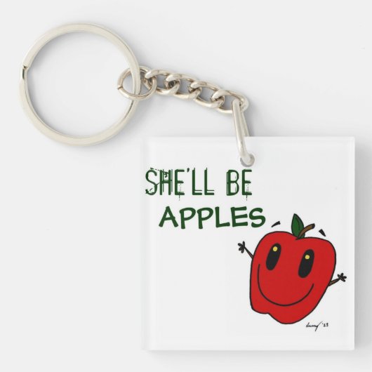 SIE WIRD ÄPFEL ÄPFELN AcrylISCHE Schlüsselanhänger (Vorderseite)