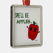 SIE WIRD ÄPFEL Zierarbeit SEIN Silbernes Ornament (Rechts)