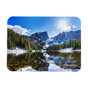 Sie wird Berge versetzen Inspirations-Foto-Zitat Magnet