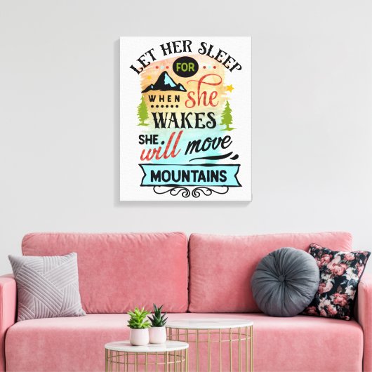 Sie wird die Berge verschieben Word Art Canvas Pri Leinwanddruck (Insitu (Wohnzimmer))