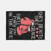 Sie wird dir ins Gesicht schlagen - Kickboxer Kick Fleecedecke (Vorderseite (Horizontal))