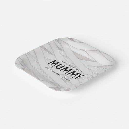 Sie wird eine Mama-Halloween-Kinderdusche. Pappteller (Gewinkelt)