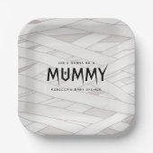 Sie wird eine Mama-Halloween-Kinderdusche. Pappteller (Vorderseite)