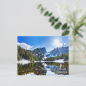 Sie wird Gebirge inspirierendes Foto Zitat bewegen Postkarte (Stehend Vorderseite)