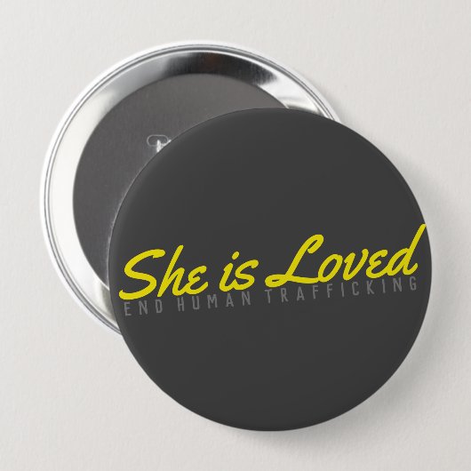 Sie wird geliebt: Enden-Menschen-Handeln Button (Vorne & Hinten)