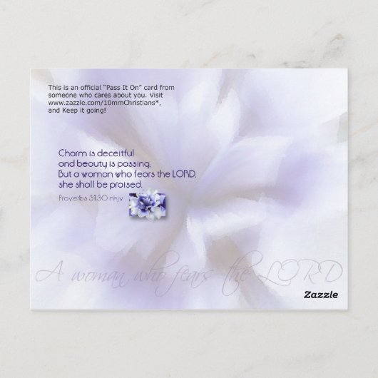 Sie wird gelobt postkarte (Rückseite)