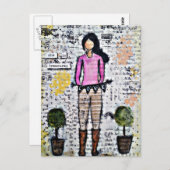 Sie wird geschätzt. Mixed Media Original Postkarte (Vorne/Hinten)