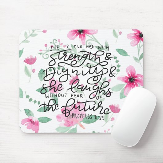Sie wird mit Stärke und Würde gekleidet Mousepad (Mit Mouse)