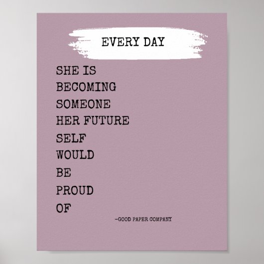 Sie wird zu einem motivierend Poster (Vorne)