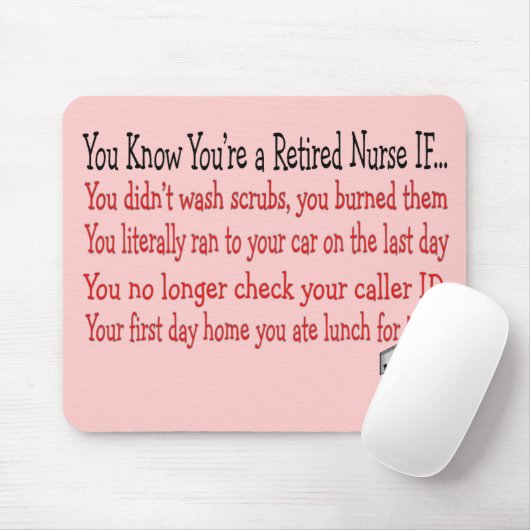 Sie wissen, dass Sie eine PENSIONIERTE Mousepad (Mit Mouse)