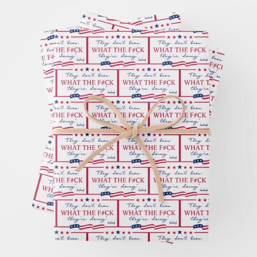 Sie wissen nicht, was sie tun Lustiger Spruch Geschenkpapier Set (Beispiel)