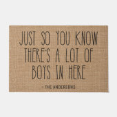 Sie wissen nur, dass hier viele Jungen sind Fußmatte (Vorderseite)