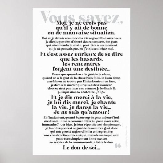 SIE WISSEN SCHON, POSTER (Vorne)