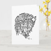 Sie-Wolf Ureinwohnerartkunst-Grußkarte Karte (Gelbe Blume)