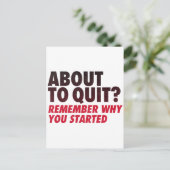 Sie wollen aufhören? Denken Sie daran, warum Sie m Postkarte (Stehend Vorderseite)