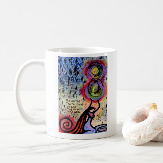 Sie wollte die Regenbogen-Inspirational Tasse (Mit Donut)