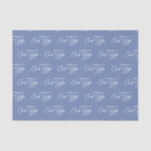 Sie wünschen ein Cooles Weihnachten, blaues, weiße Seidenpapier (Vorderseite)